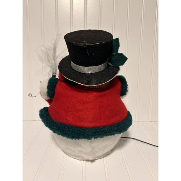 Fiber Optic Mr Snowball Snowman Light Changing Christmas w Broom 12” Vintage - Picture 5 of 8